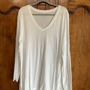 Soft Surroundings White V-Neck Long Sleeve Tunic - New
